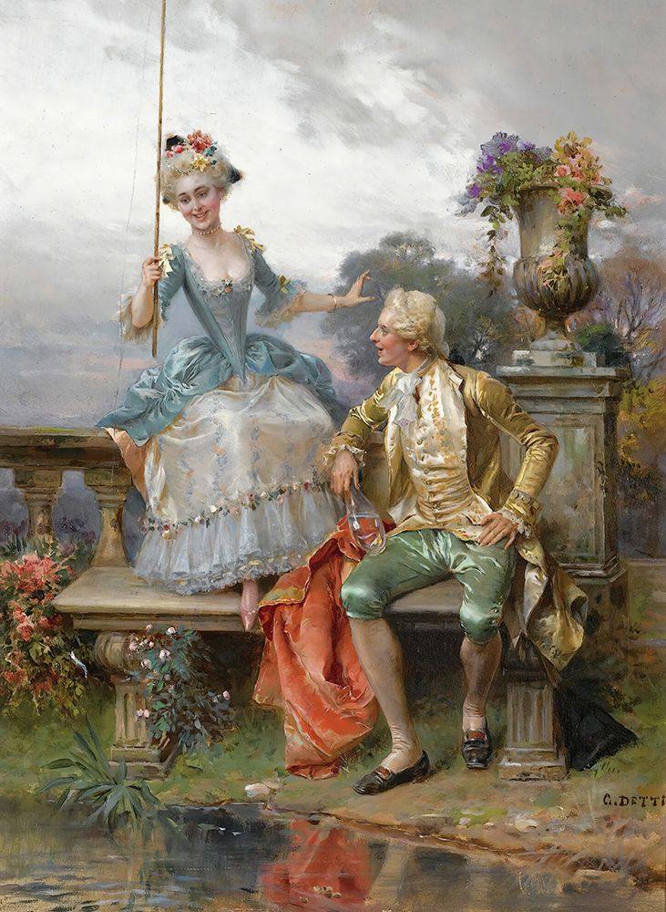 Wall Art Painting id:749819, Name: Angling For A Good Catch, Artist: Detti, Cesare Agostino