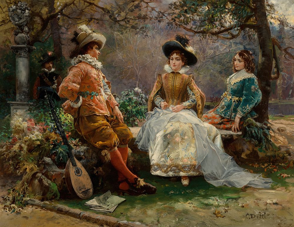 Wall Art Painting id:749826, Name: Music in the Garden, Artist: Detti, Cesare Agostino