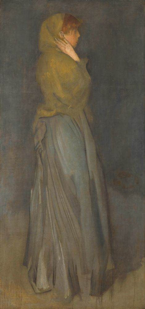 Wall Art Painting id:750032, Name: Arrangement in Yellow and Gray, Effie Deans ca 1876, Artist: Whistler, James McNeill
