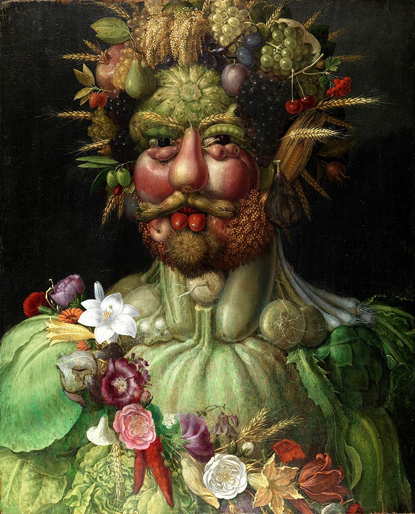 Wall Art Painting id:763775, Name: Vertumnus, the god of the seasons 1591, Artist: Arcimboldo, Giuseppe