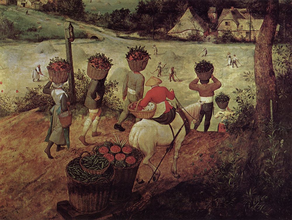 Art Print: Hay Making detail 1 1565