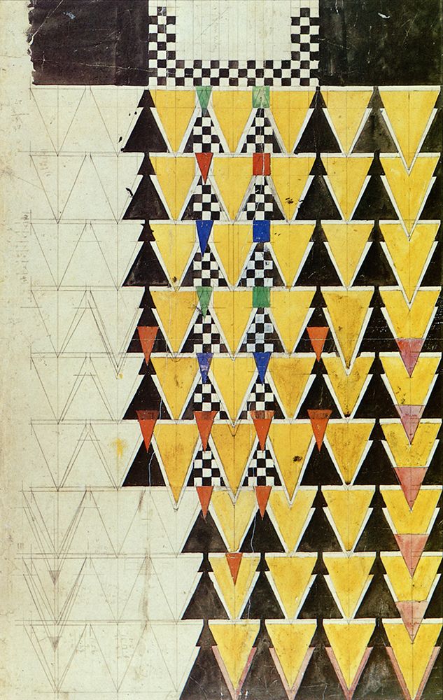 Wall Art Painting id:764580, Name: Design for a stencilled wall 1916, Artist: Mackintosh, Charles Rennie