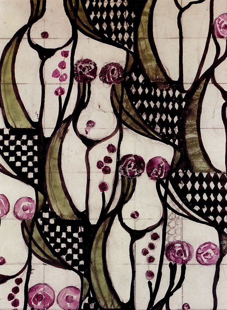 Wall Art Painting id:764598, Name: Odalisque ca 1915, Artist: Mackintosh, Charles Rennie