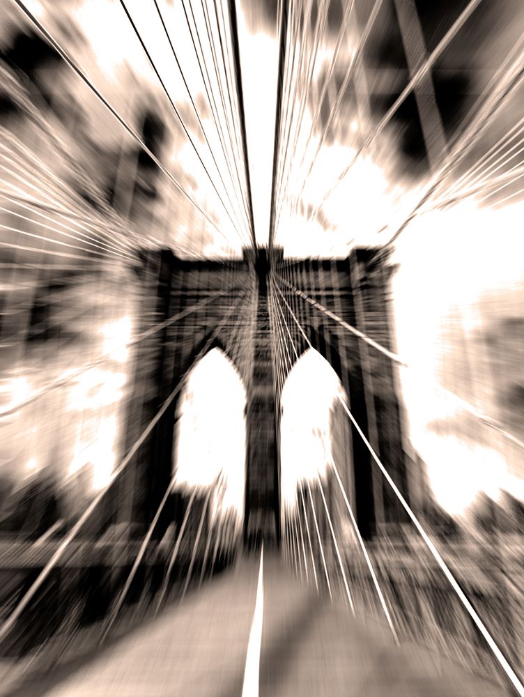 Wall Art Painting id:646337, Name: Brooklyn Bridge Solarized, Artist: Silver, Richard