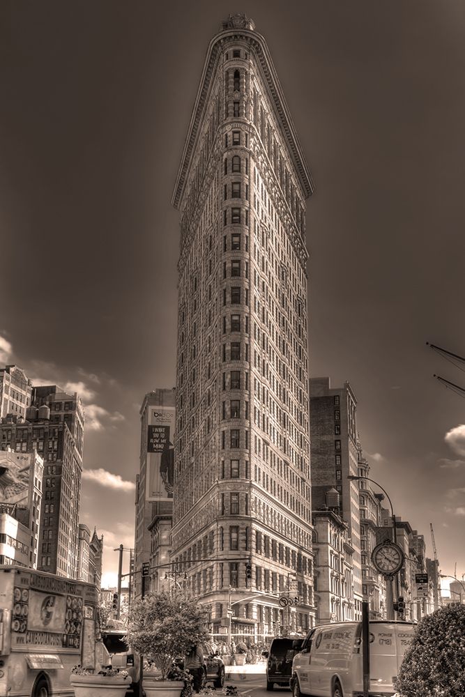 Wall Art Painting id:646338, Name: Flatiron Building NYC Sepia, Artist: Silver, Richard