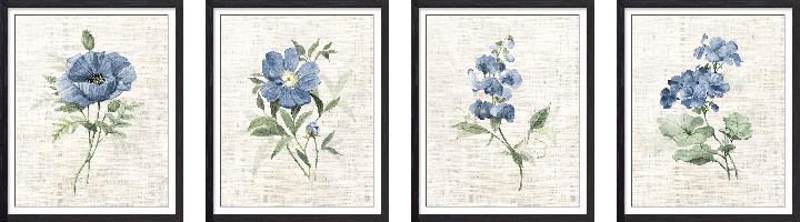 Set of wall art painting,Farmhouse Periwinkle
