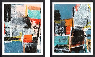 Set of wall art painting,Erratic Marks 