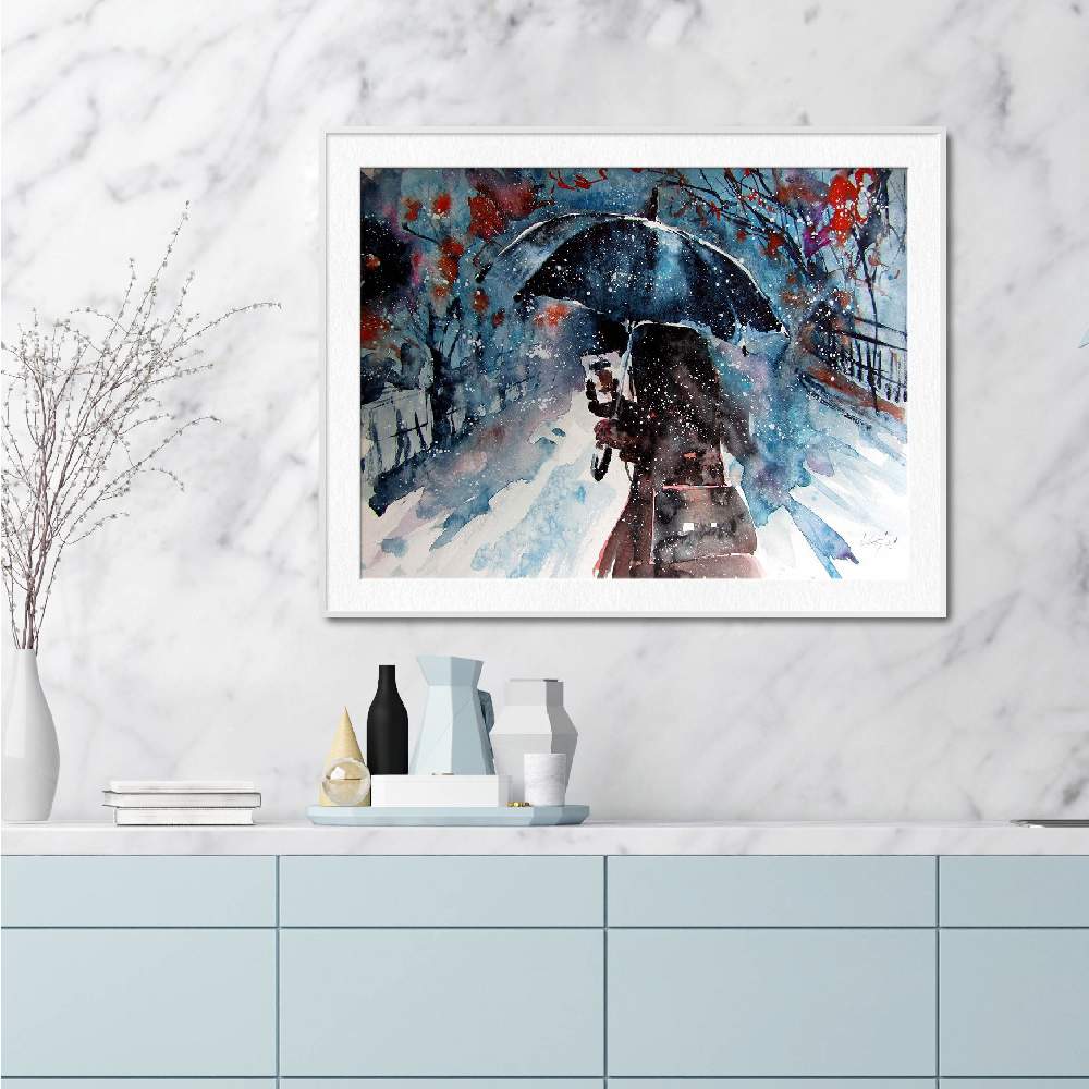 Set of wall art painting,Winter Time With Coffee