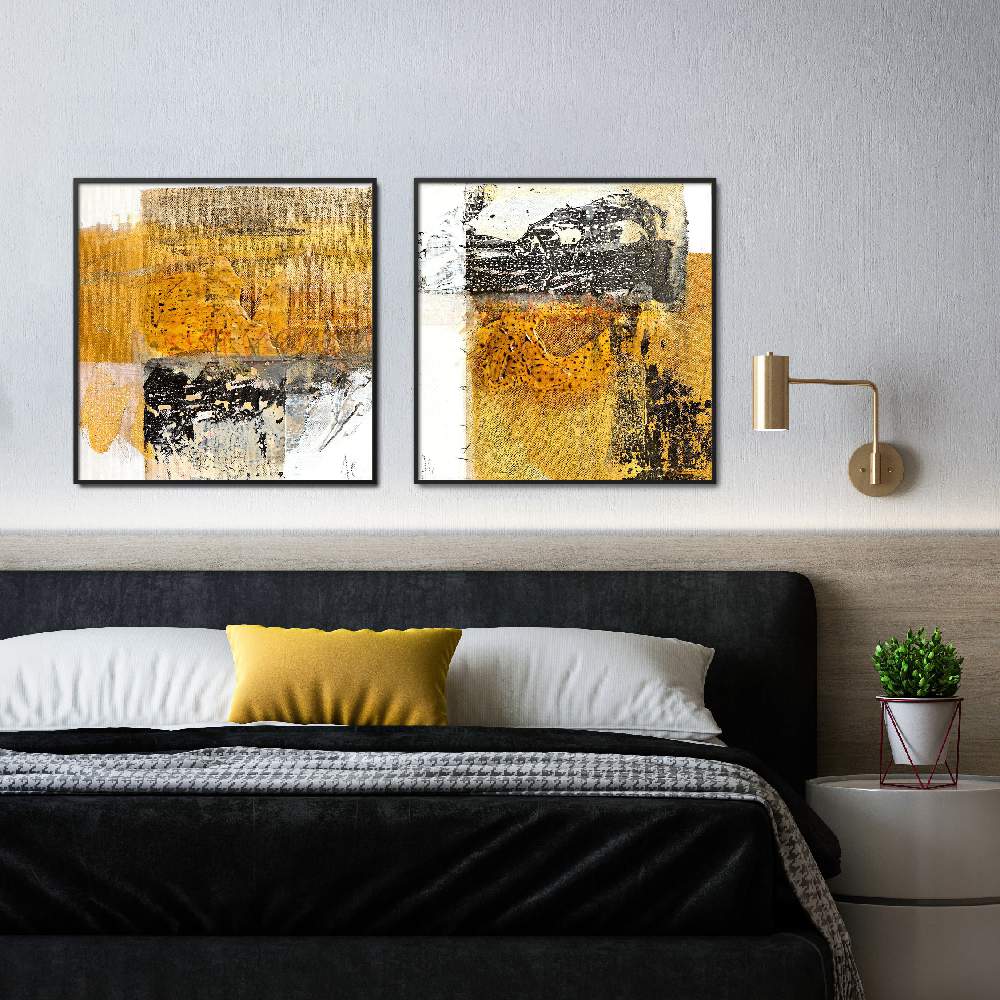 Set of wall art painting,Giallo
