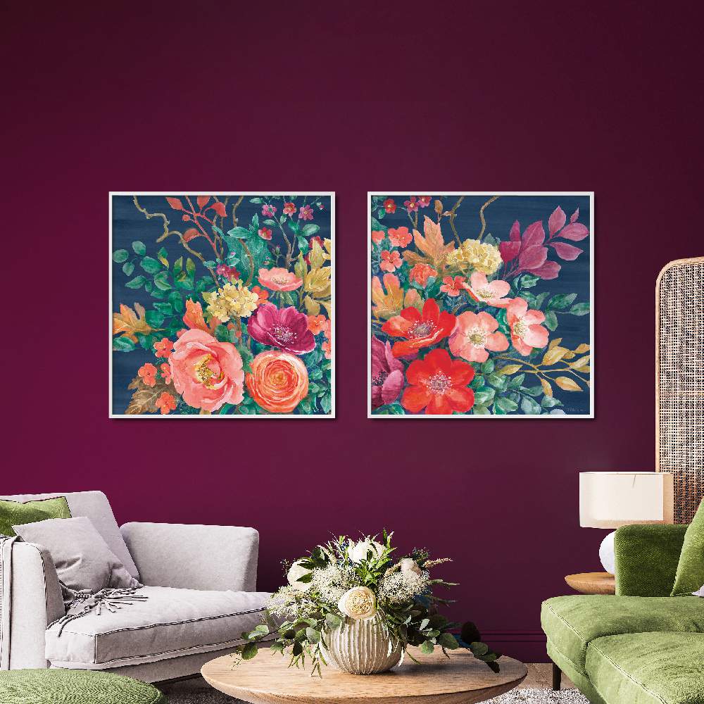 Set of wall art painting,Floral Drama VI