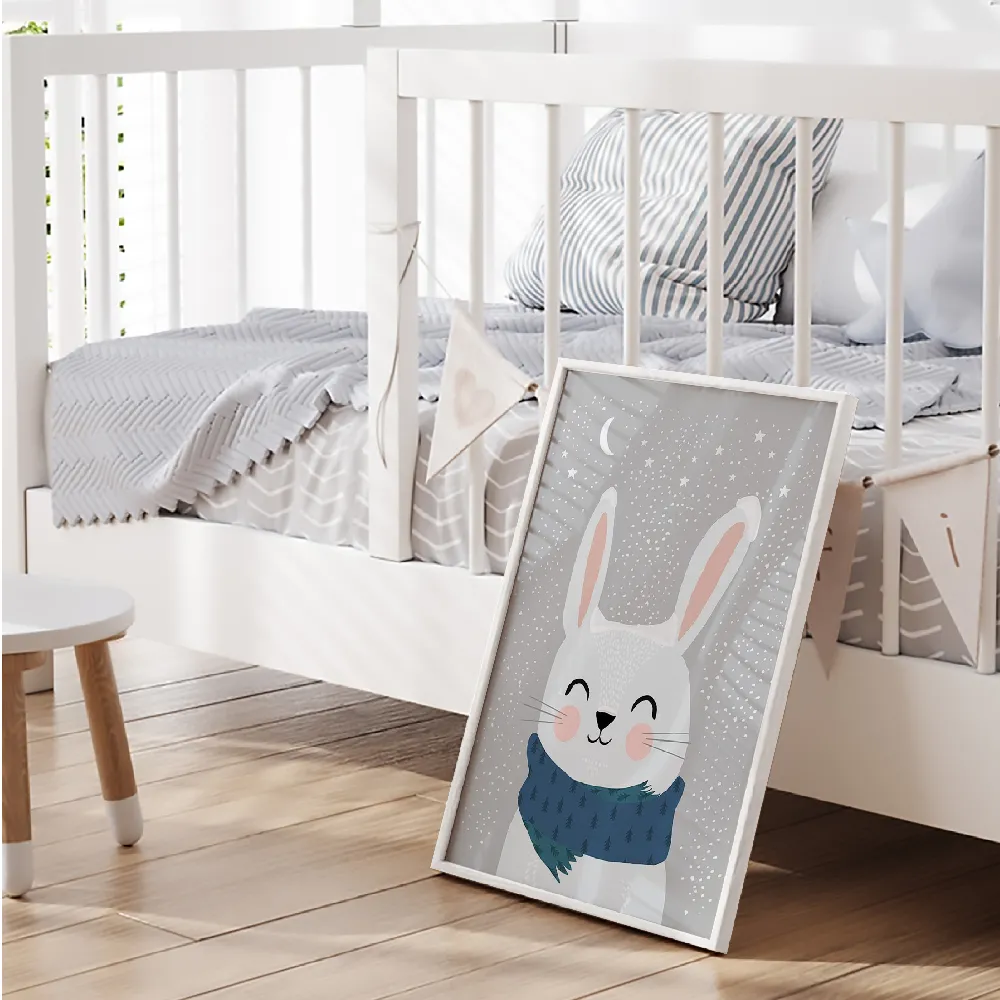 Set of wall art painting,Snow Bunny