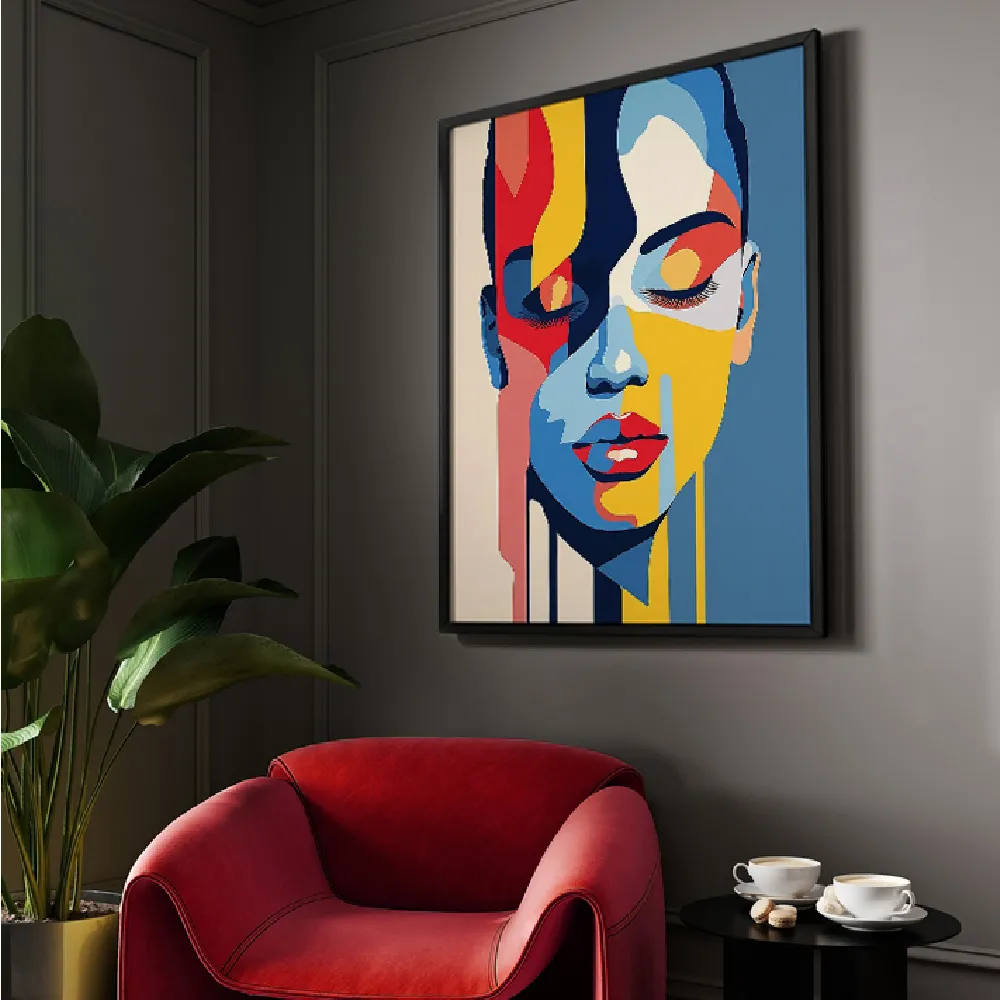 Set of wall art painting,Resting Beauty Face