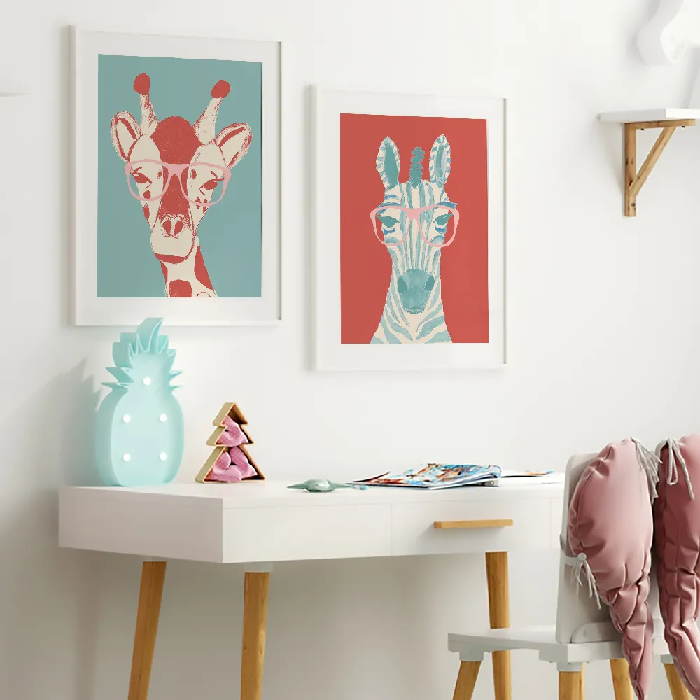 Set of wall art painting,Wise Animals