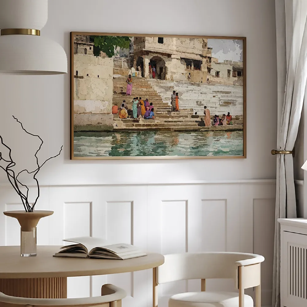 Set of wall art painting,The Ghats