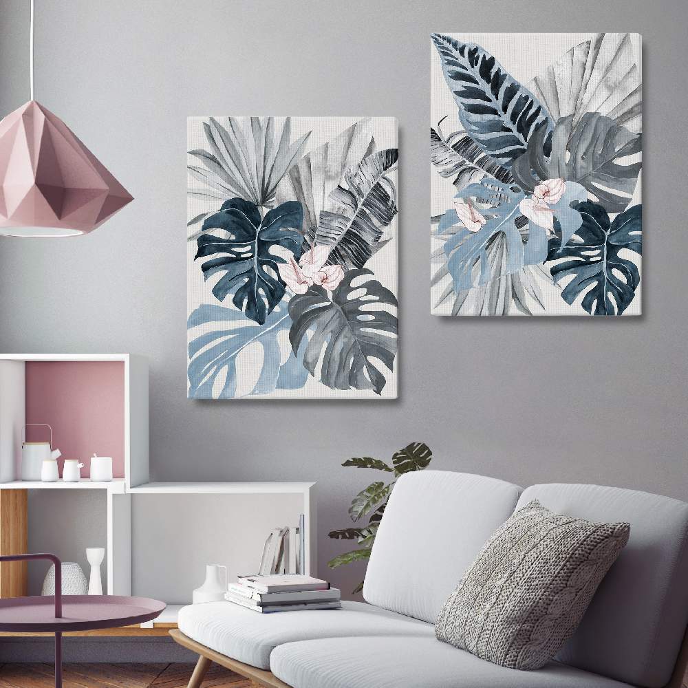 Set of wall art painting,Blue Tropical