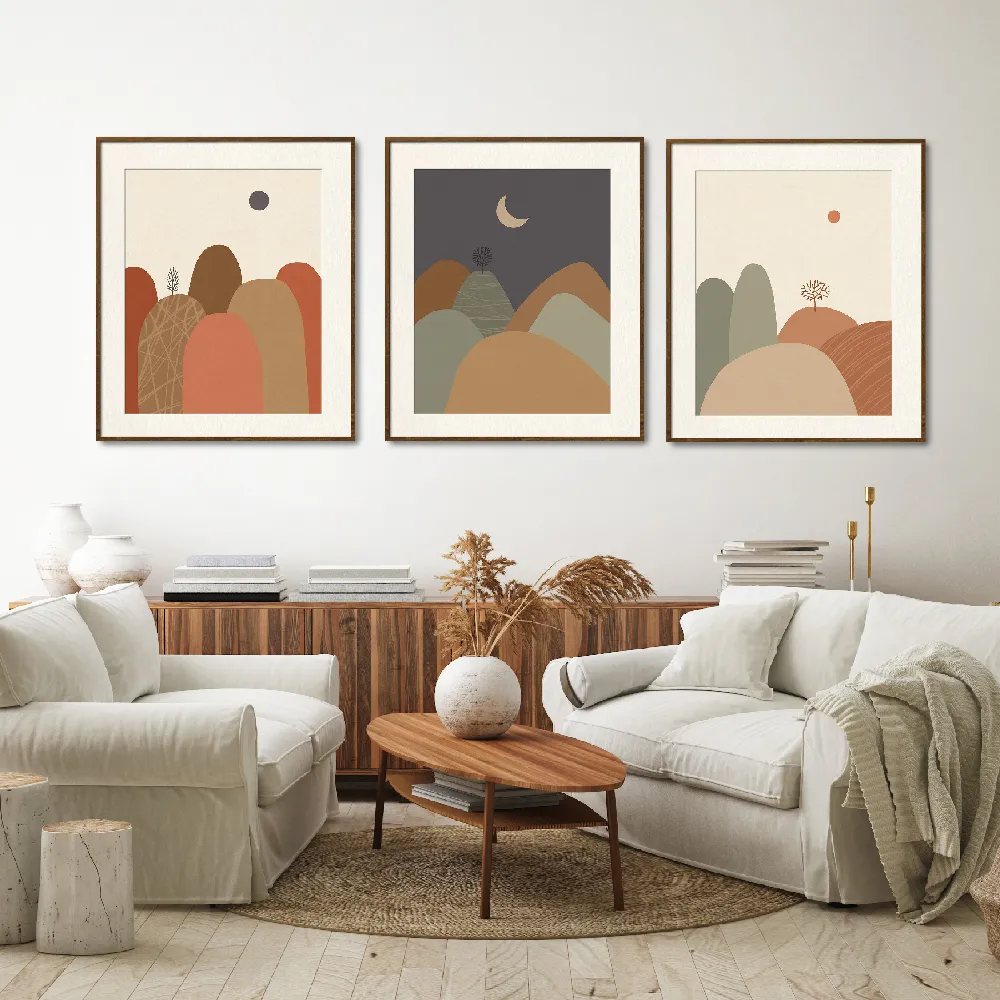 Set of wall art painting,Mountains