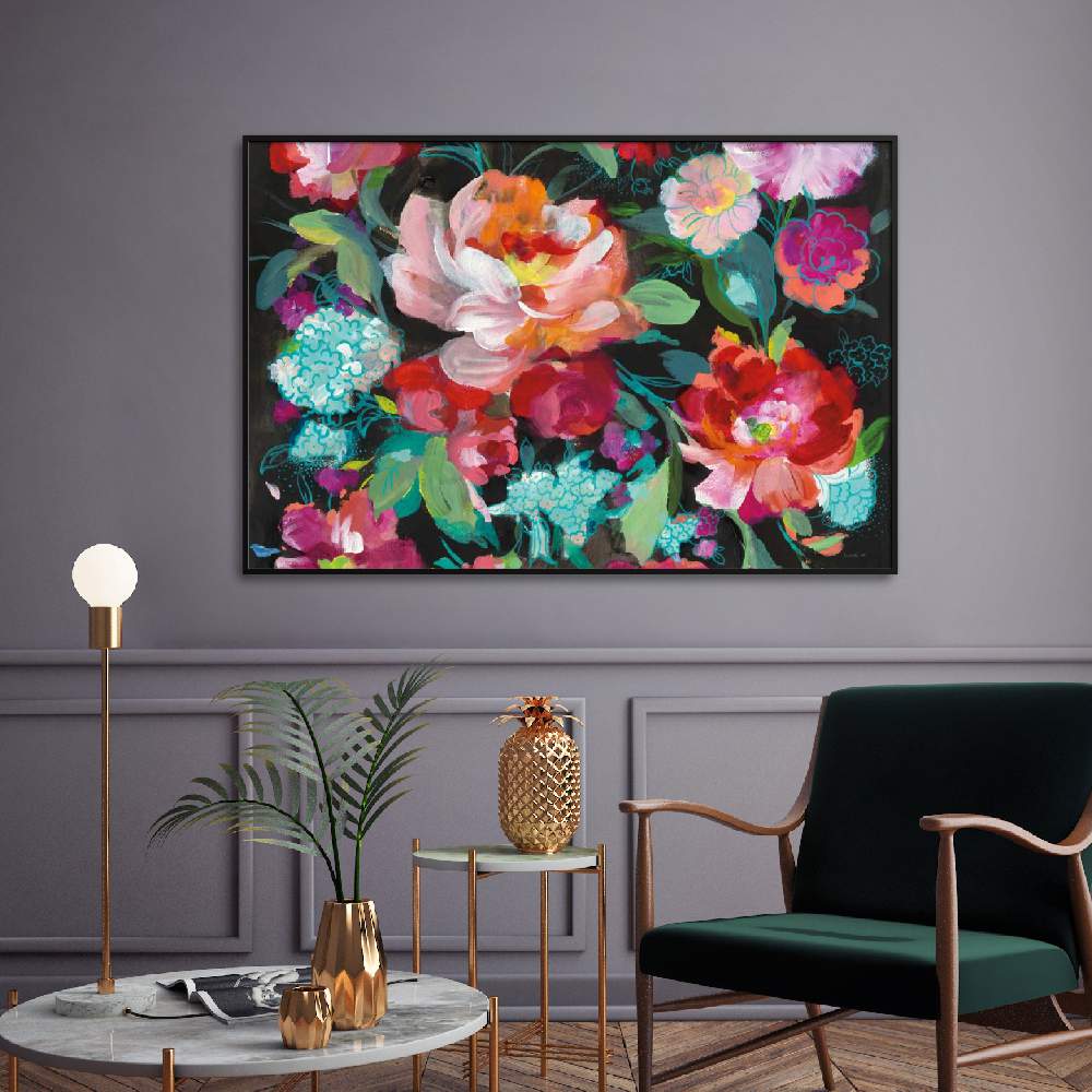 Set of wall art painting,Bright Floral Medley Crop