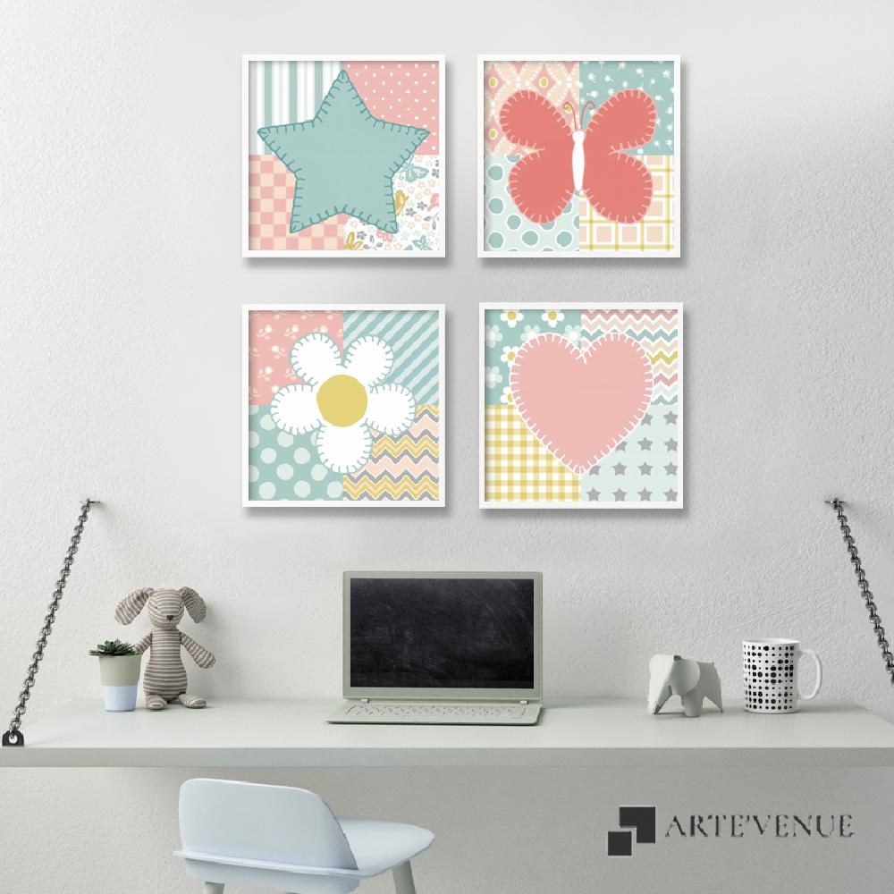 Set of wall art painting,Baby Quilt 