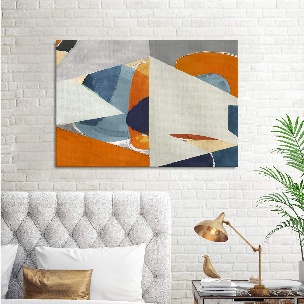 Set of wall art painting,Overlapping Shapes