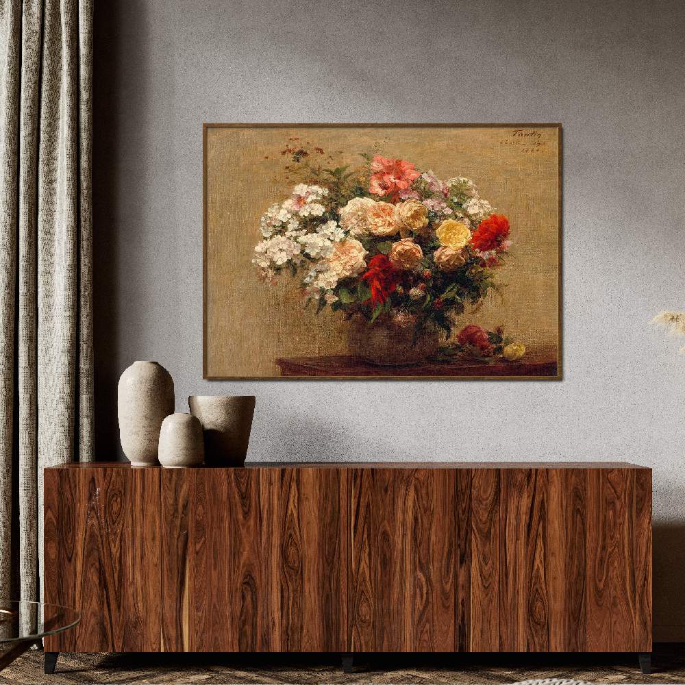 Set of wall art painting,Vase with Summer Flowers