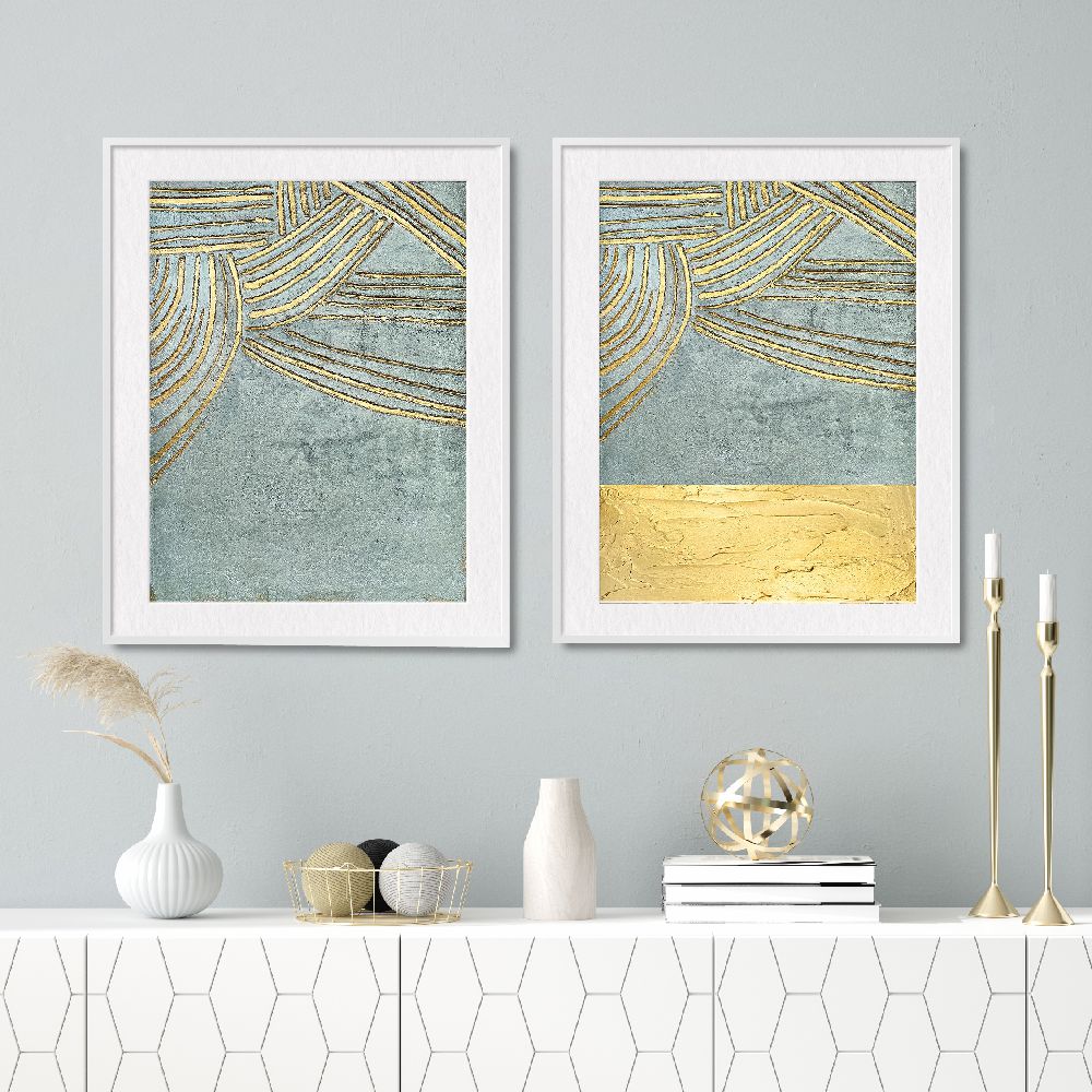 Set of wall art painting,Ancient Gold Sun