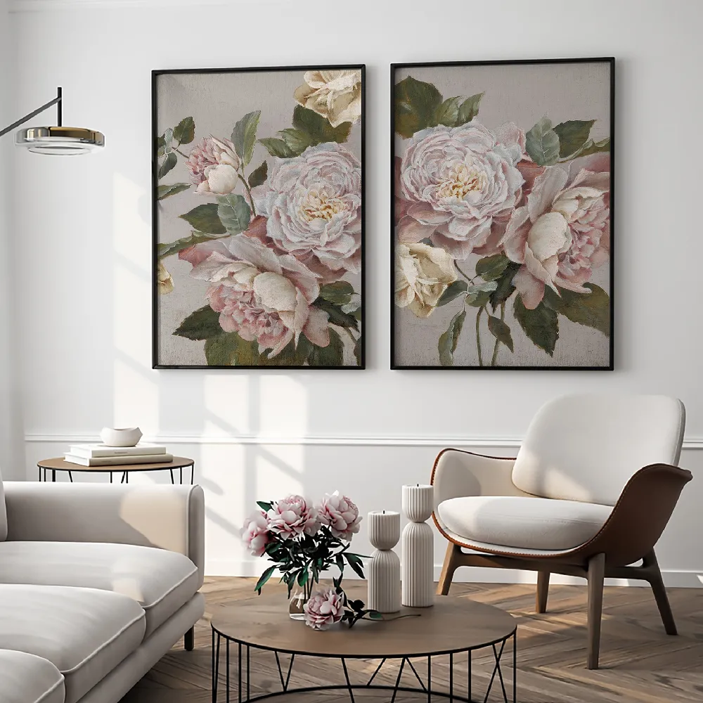 Set of wall art painting,Baroque Blossom