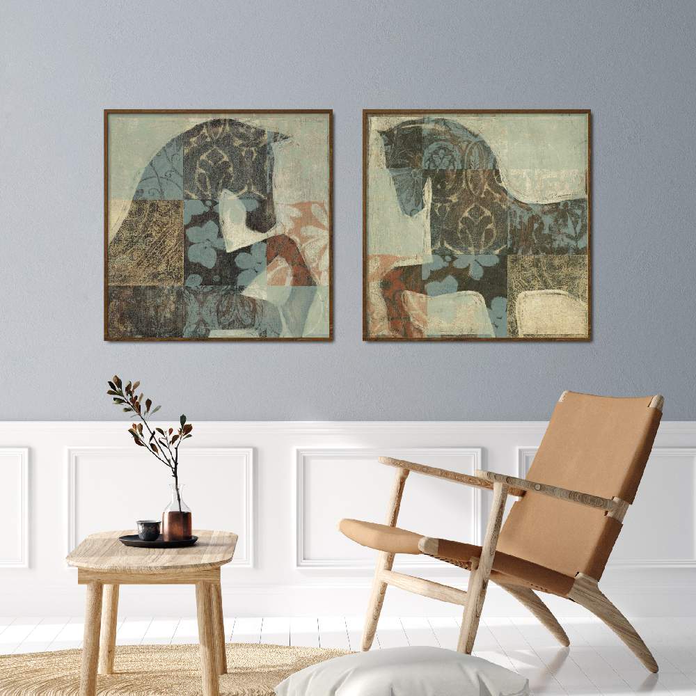Set of wall art painting,Patterned Horse 
