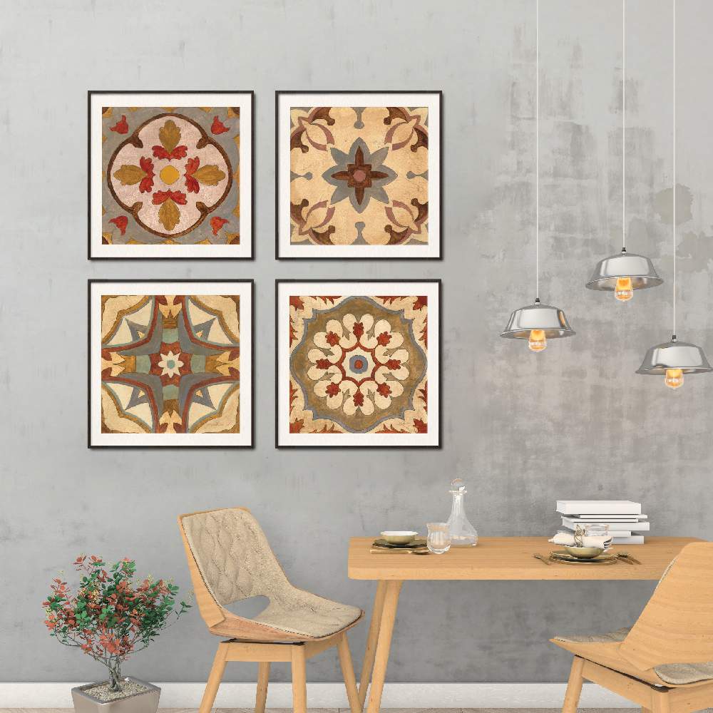 Set of wall art painting,Andalucia Pattern
