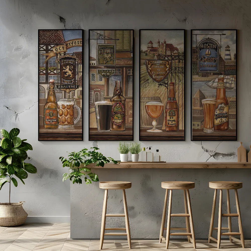 Set of wall art painting,German Beer