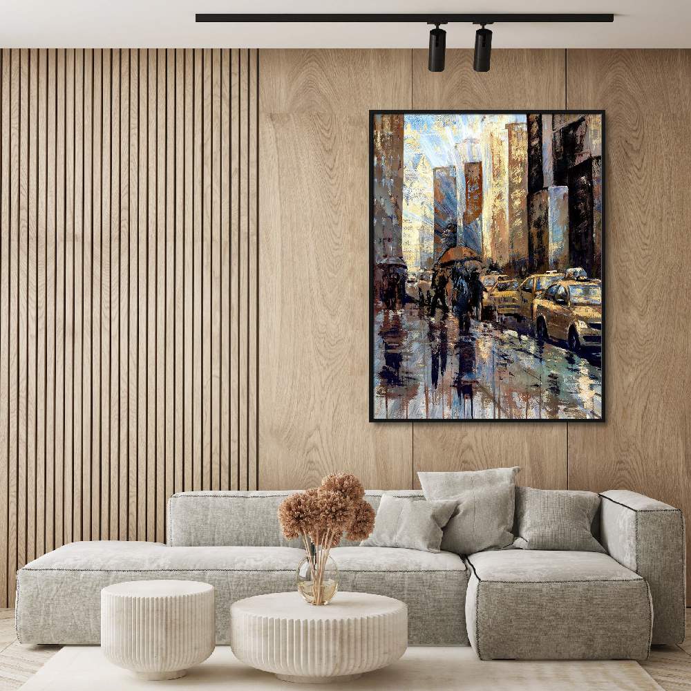 Set of wall art painting,New York Taxis