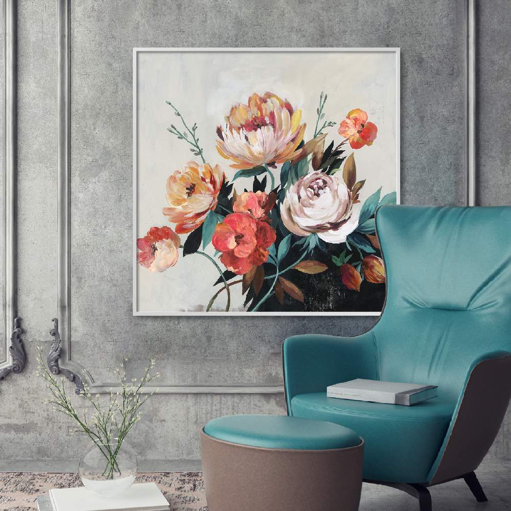 Set of wall art painting,Fall Coloured Bouquet 