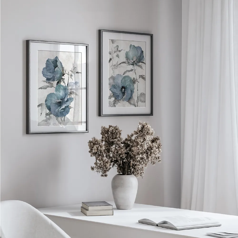 Set of wall art painting,Cottage Blue 