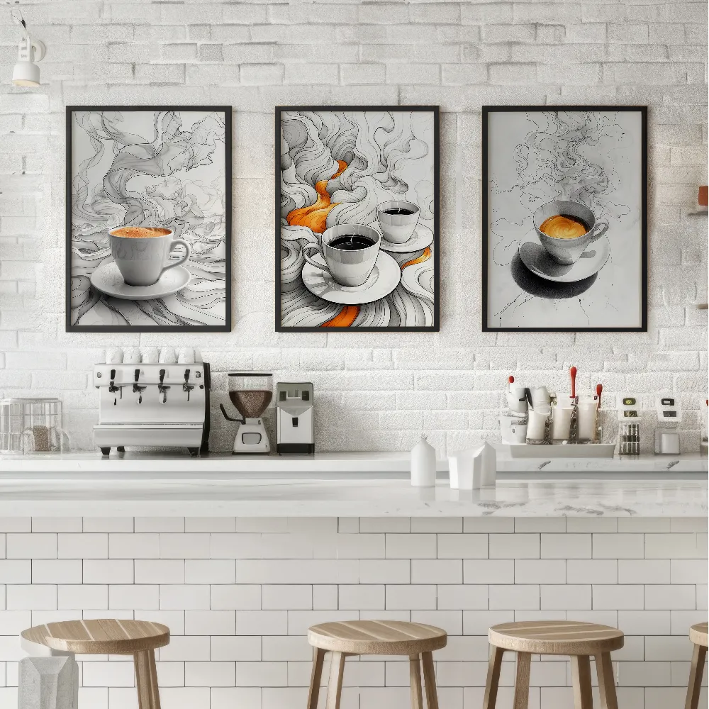 Set of wall art painting,I Love Coffee