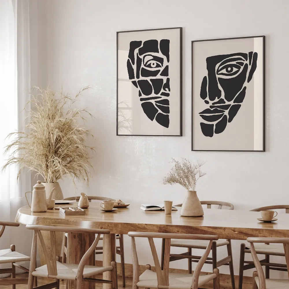 Set of wall art painting,Faces 