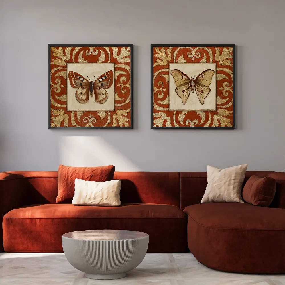 Set of wall art paintings full view