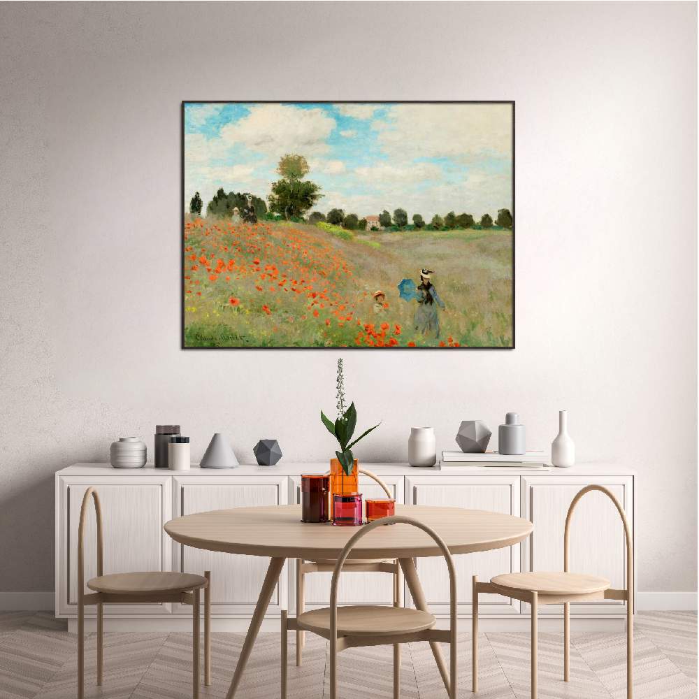 Set of wall art painting,Coquelicots