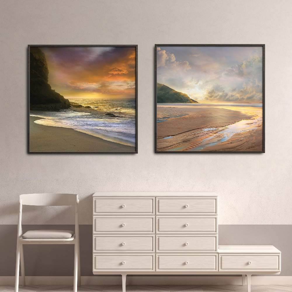 Set of wall art painting,Morning Fire