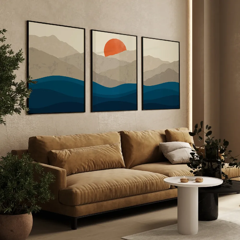 Set of wall art painting,Mountains 