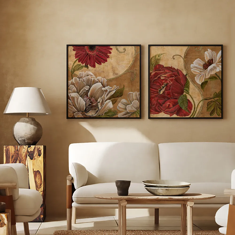 Set of wall art painting,Floral Aura
