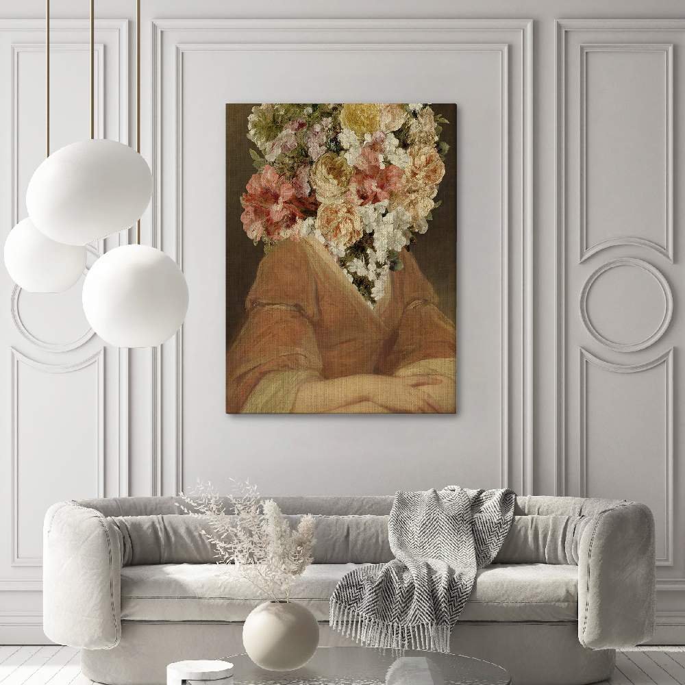 Set of wall art painting,Portrait in Bloom 