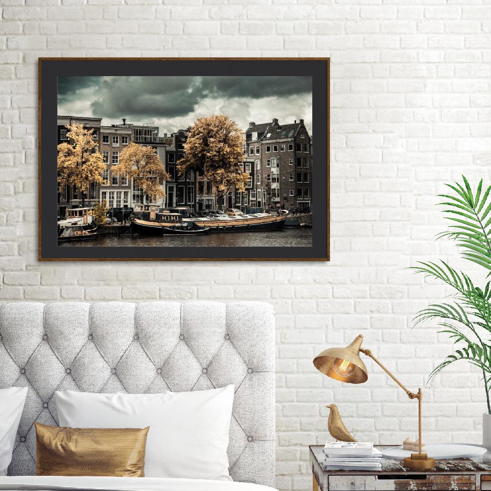Set of wall art painting,Amsterdam Autumn Colors