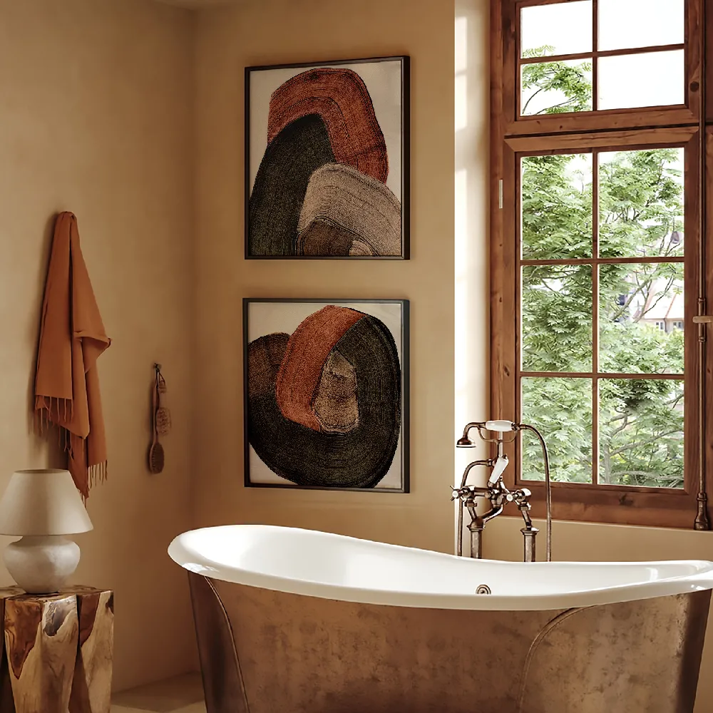 Set of wall art painting,Folded Earth 