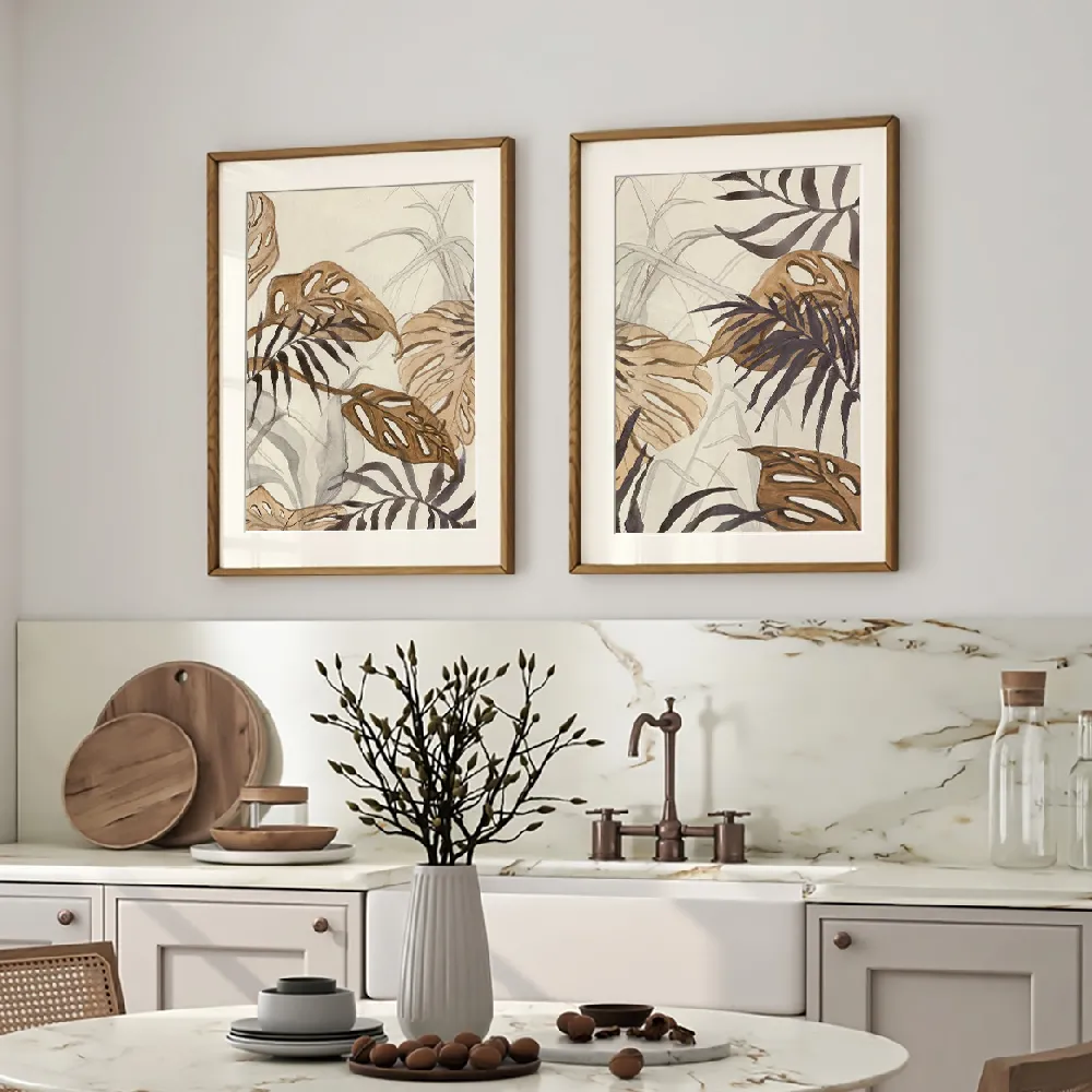 Set of wall art painting,Rustic Foliage 