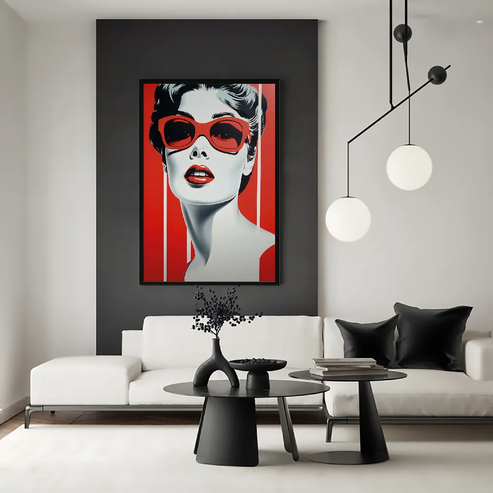 Set of wall art painting,Lady In Red