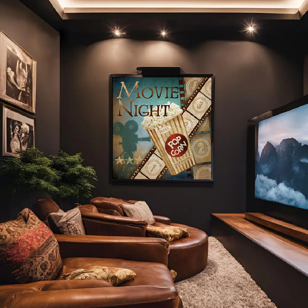 Set of wall art painting,Movie Night