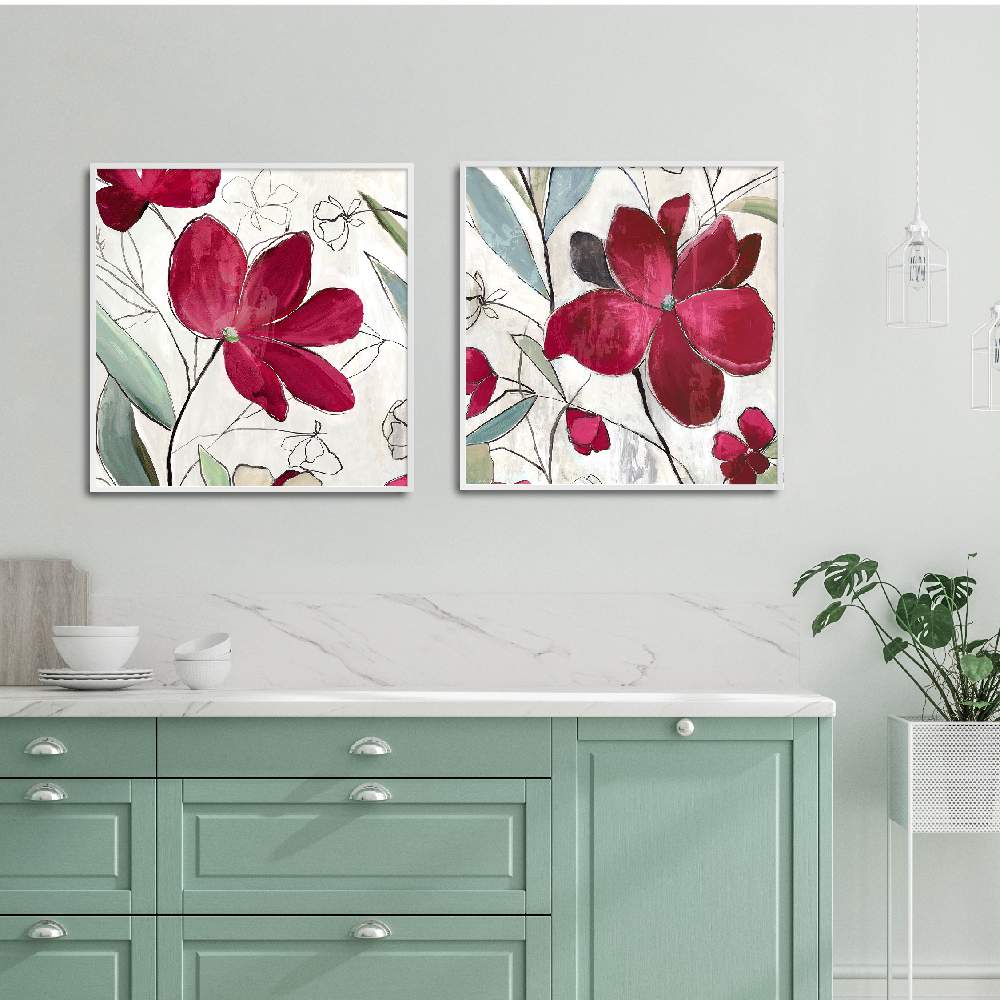 Set of wall art painting,Rose Flower