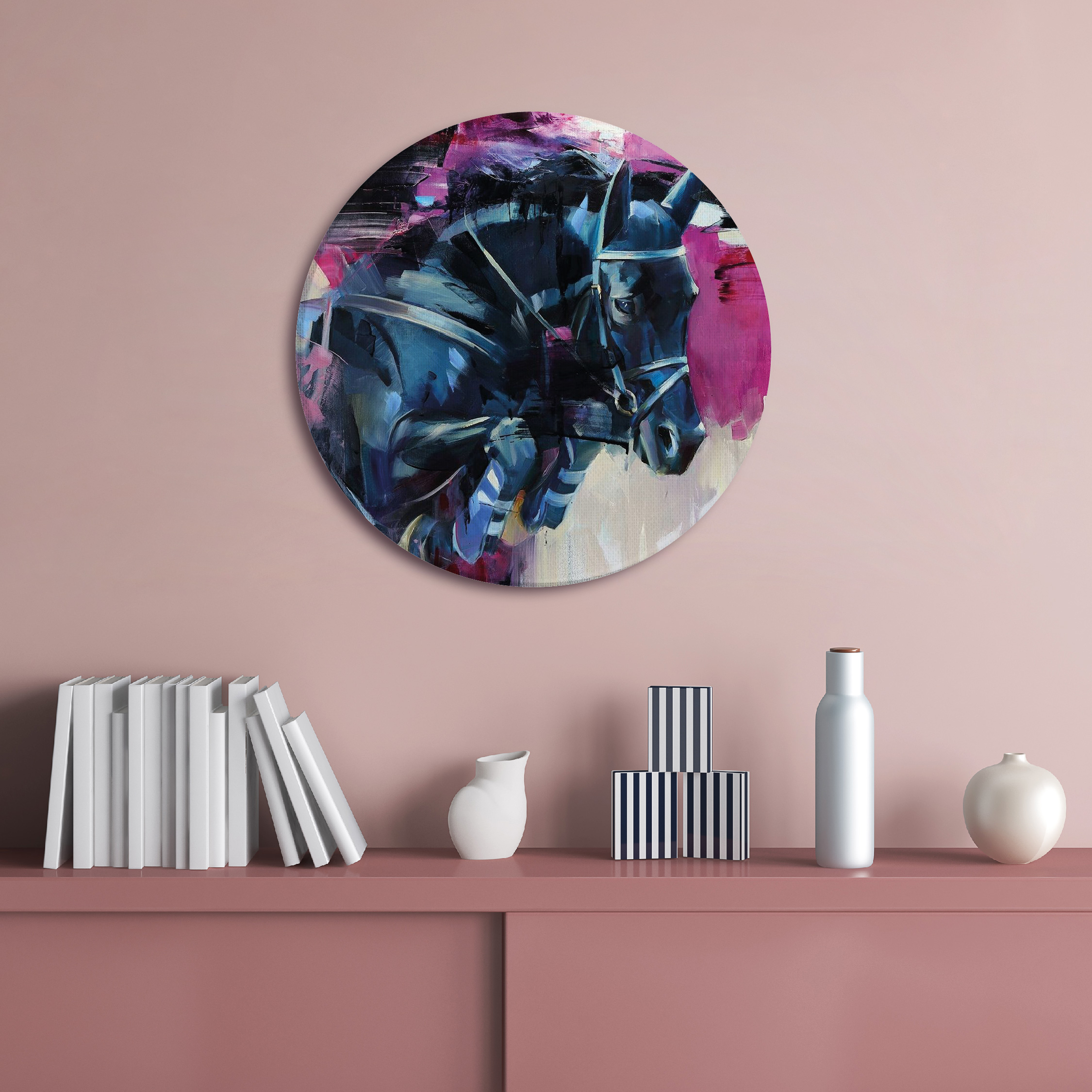Set of round shaped wall art painting,