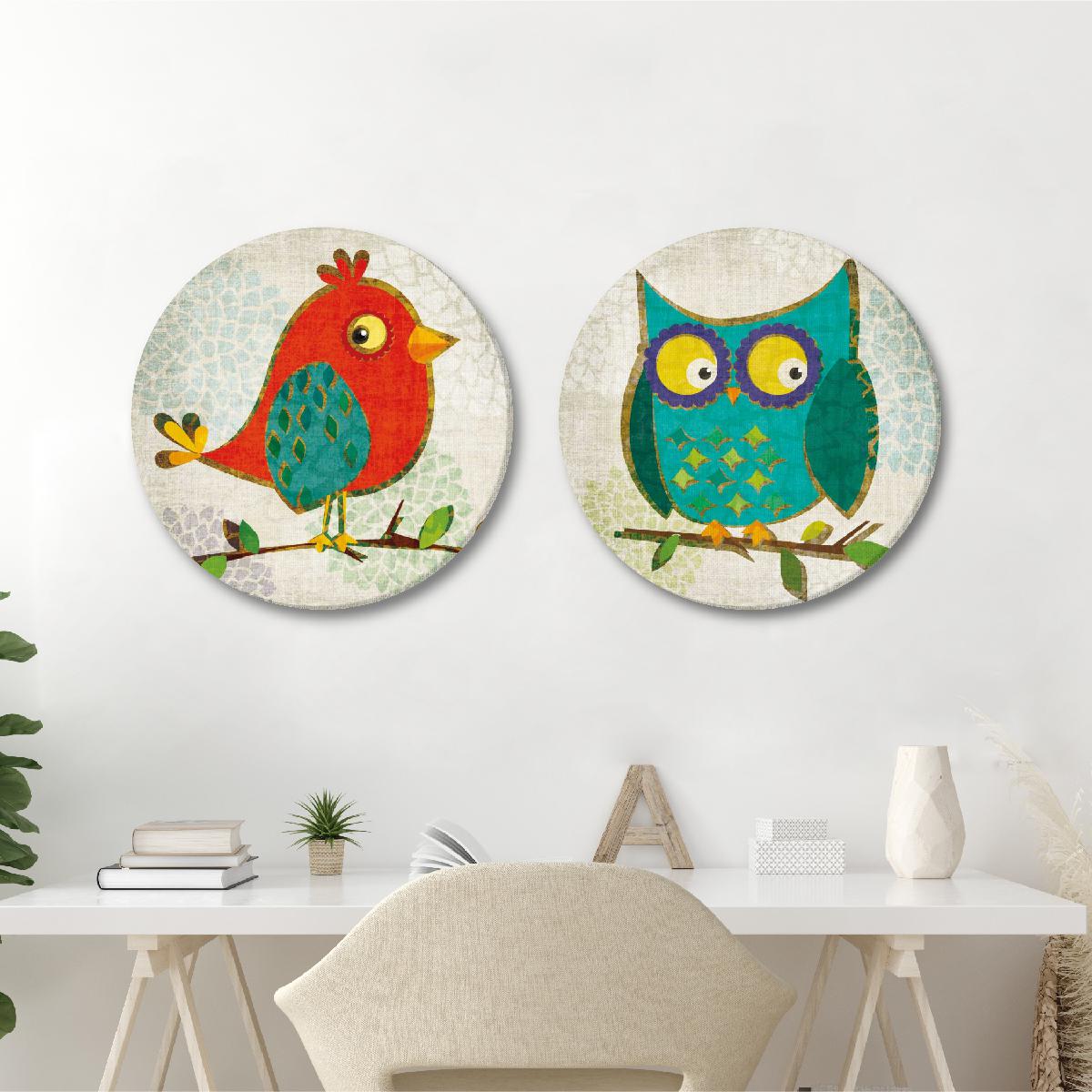Set of round shaped wall art painting,